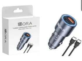 PLUG PARA AUTO / CARRO / COCHE DE 3A 1 HORA TIPO C Y USB (GAR241)
