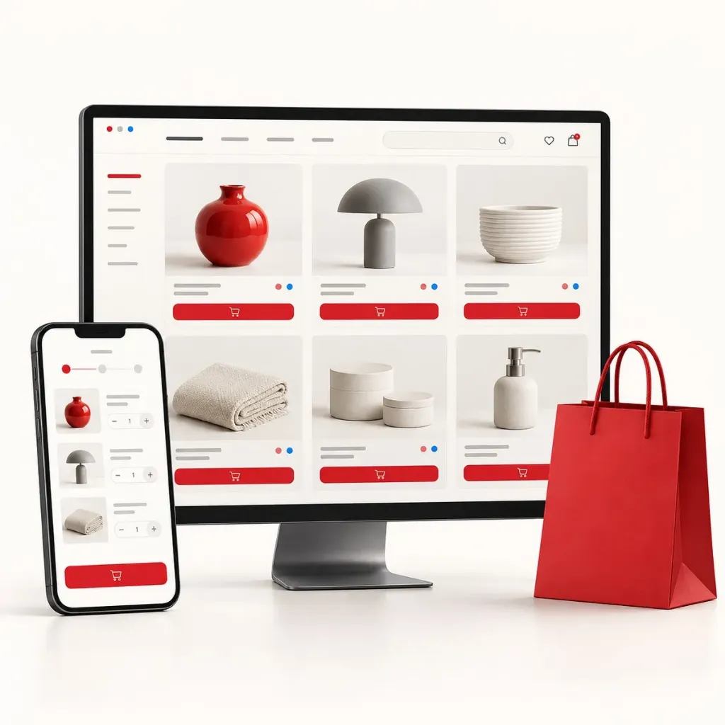 Ilustración conceptual: Tienda en línea